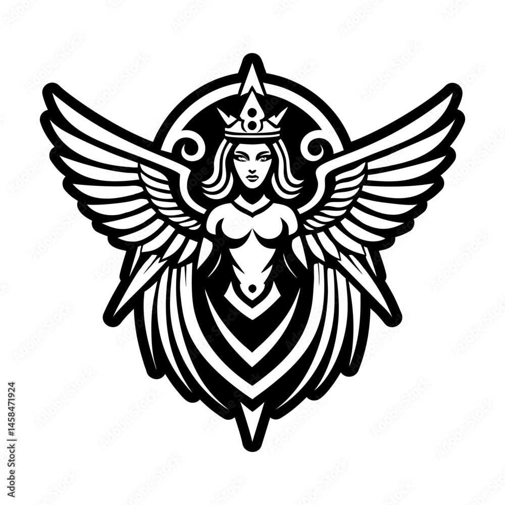 Obraz premium A filled style icon featuring goddess wings