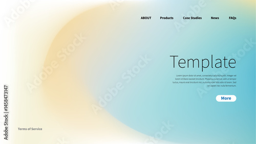 Yellow and blue soft abstract background website template design.