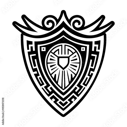 A solid style icon of aegis shield