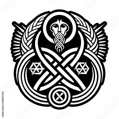 A filled style icon of divine knot eternal tattoo