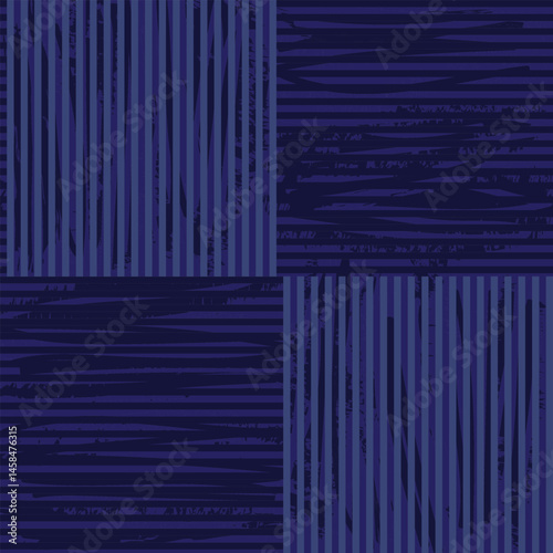 Blue Abstract Brush Strokes Seamless Pattern Design