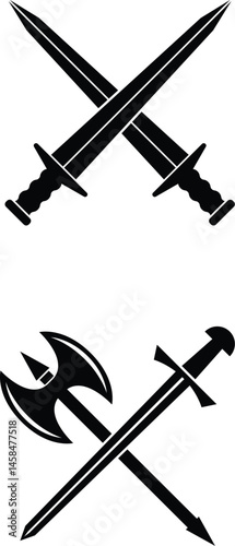 Crossed swords vector illustration