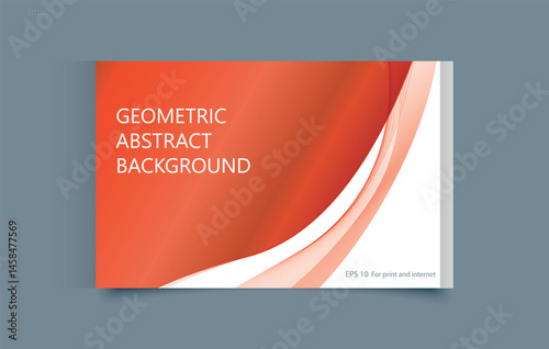 Red Abstract Background with Gradient Light Lines and Curved Shapes. Stylish red abstract background with smooth gradient curves and light stripes. Ideal for business, presentation, or digital use