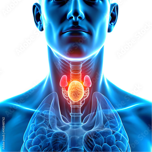 Human Anatomy Thyroid Gland Medical Illustration