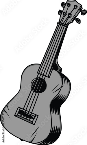 acoustic guitar isolated on white