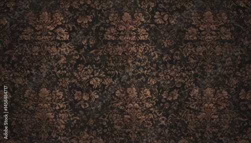 Intricate damask pattern, dark florals, seamless texture, luxury, fabric, vintage