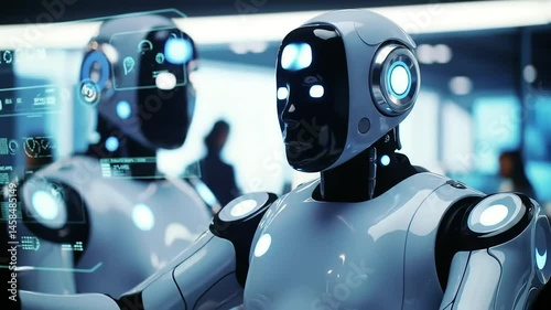 Robots interacting with holographic interface