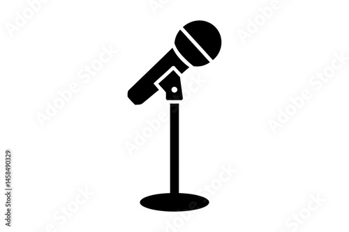 Microphone stand audio equipment singing podcasting