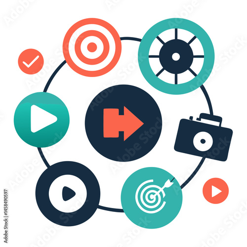 Silhouettes of Video Creators in Action in a Dynamic Content Creation Design