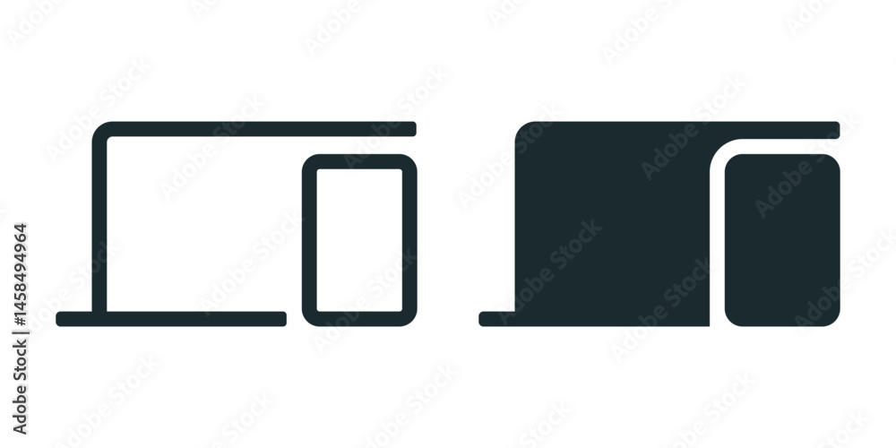 Computer phone data sharing icon. Vector illustration Computer phone data sharing icon. Vector illustration