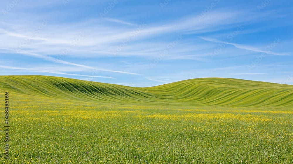 Obraz premium Rolling hills of vibrant green and yellow