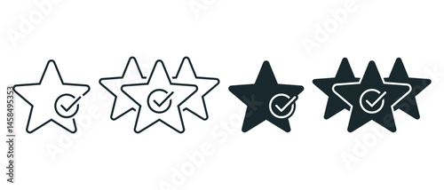 Star check, best valuation icon. Illustration vector