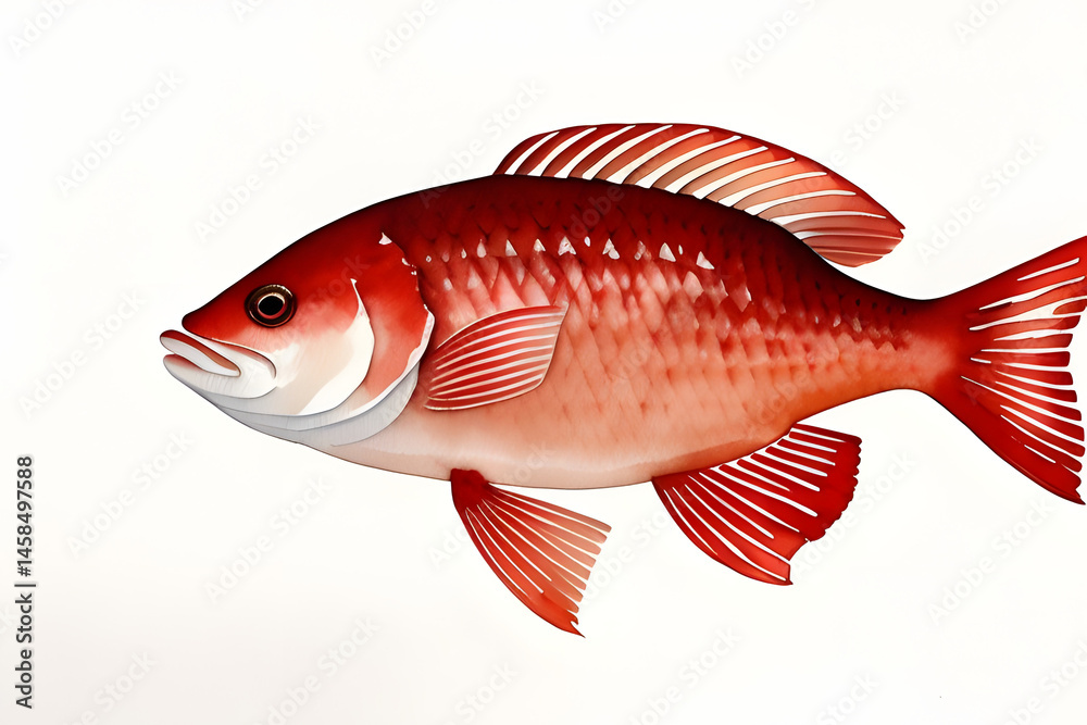 Obraz premium red fish isolated on white