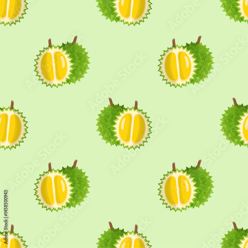 Seamless pattern with durian fruit.