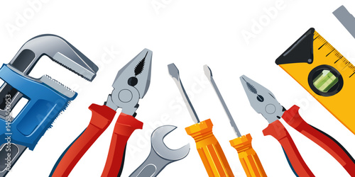 set of tools isolated vector tool graphic design