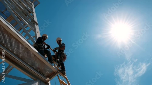 Team dismantling an old tower for replacement