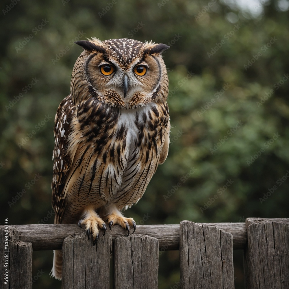 Fototapeta premium Owl Blinking Perched
