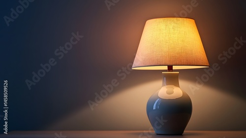 Warm light from a vintage lamp on a dark background.