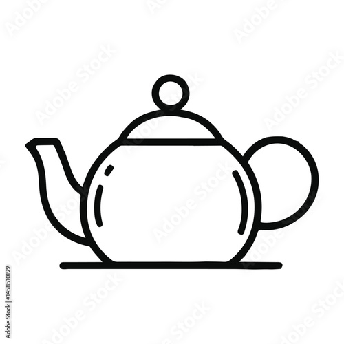 simple black outline of a teapot