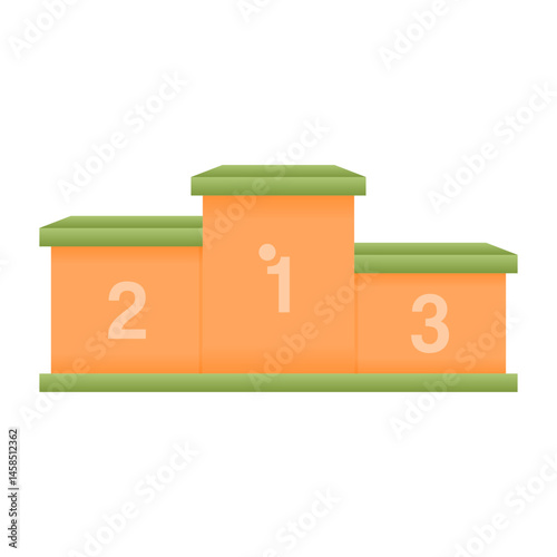 Victory Podium for First, Second and Third Place Vector. Champion Podium Competition on White Background.