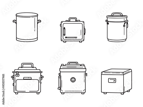 Autoclave Medical Tools Line Art