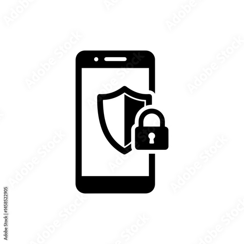 Mobile Banking Shield Lock Icon