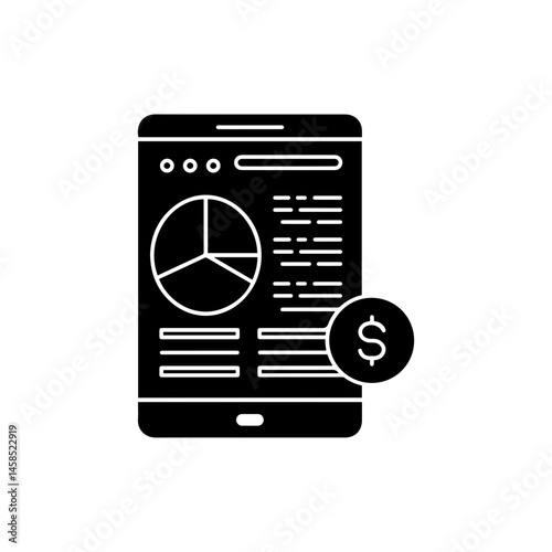 Finance App Dashboard Flat Solid Icon