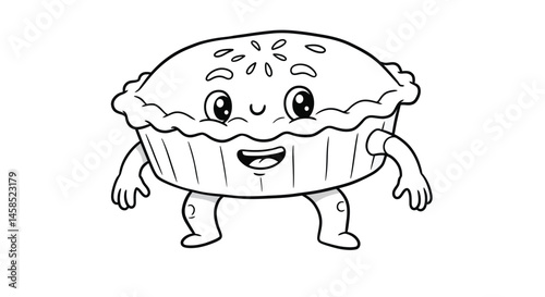 Animated Pie Tin Character Drawing for Children's Creative Activities