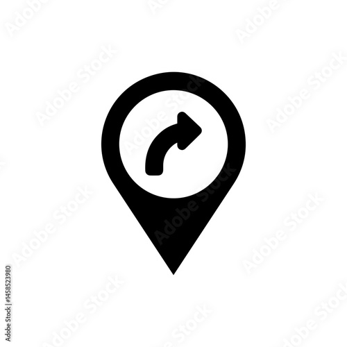 Turning Indicator Symbol Icon Black Solid - Vehicle Signal