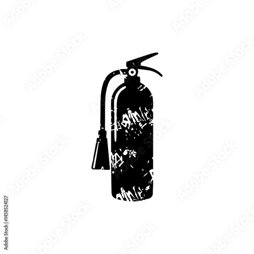 Fire Extinguisher Icon with Graffiti Fill Pattern