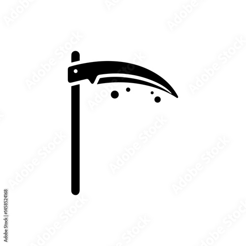 Grim Reaper Scythe Icon with Paint Splatter Blades - Halloween Symbol