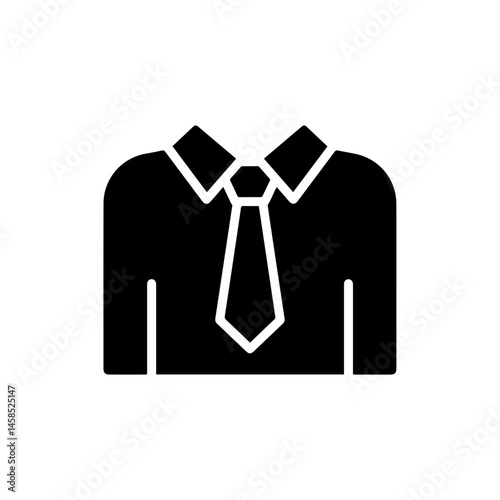 Shirt and Tie Ready for Pickup Icon in Black