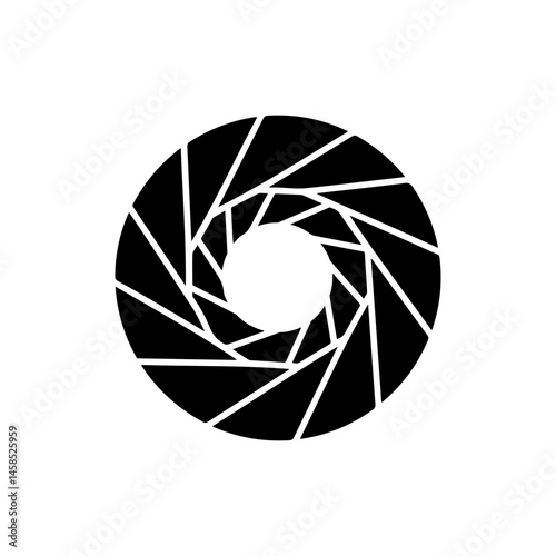 Black Camera Shutter Aperture Icon