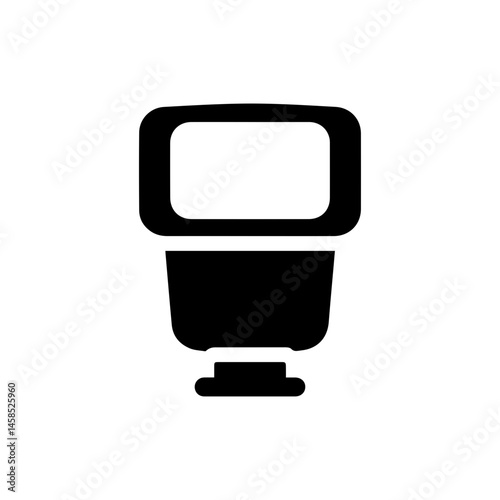 Black Camera Flash Unit Icon Isolated
