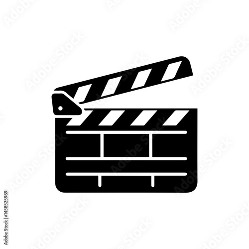 Clapperboard Open Scene Ready Icon - Black Filled
