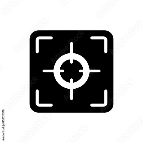 Black Camera Viewfinder Focus Grid Icon