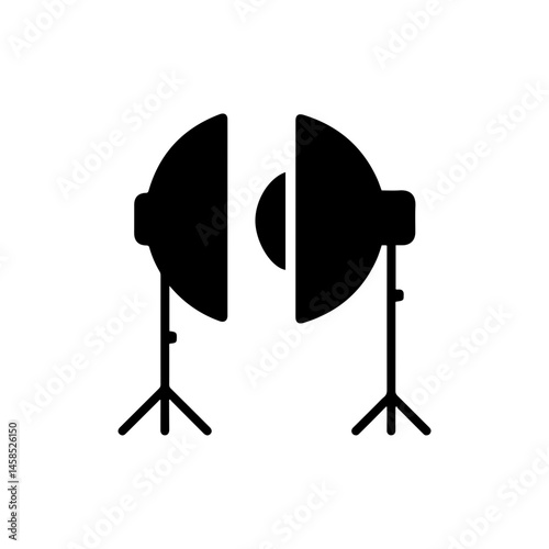 Studio Softbox Lighting Icon - Black Filled
