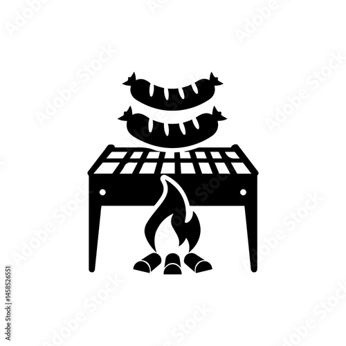 Sausages on Grill Over Fire Icon