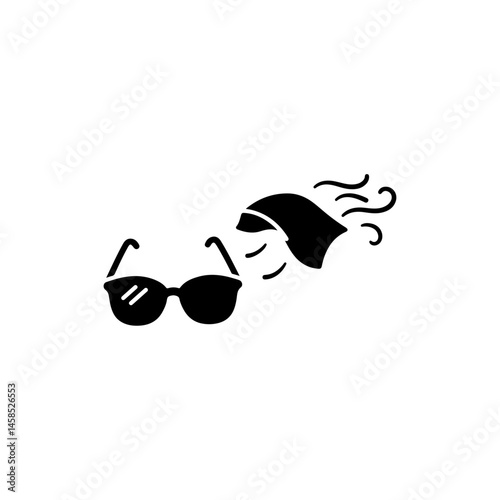 Sunglasses and Napkin Blown Away Icon