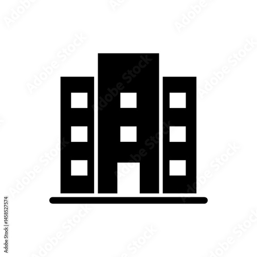 Multi-Family Building with Shared Entry Icon - Residential Symbol