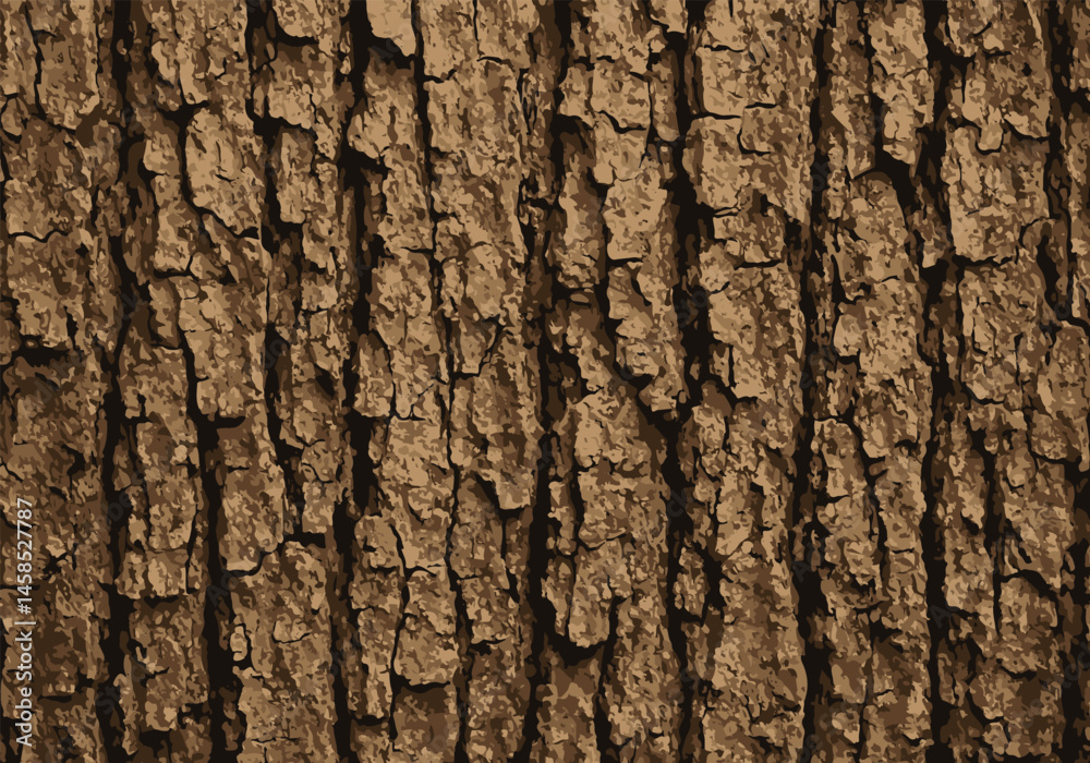 Close-up texture of rugged brown tree bark, showcasing natural patterns, depth, and earthy tones perfect for organic backgrounds.