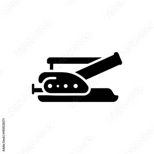 Black Icon of Double Hole Perforator with Top Handle Representing Office Equipment