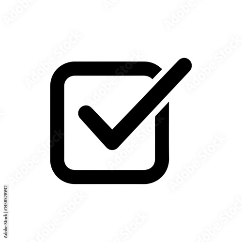 Half-Filled Checkbox Minimal Black Icon