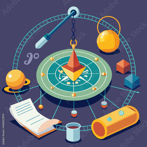 A person is holding a book in front of a scale with a circle on it. The scale is balanced with a book on one side and a person on the other