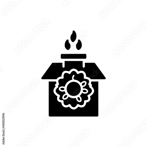 Chimney with Autumn Wreath Icon