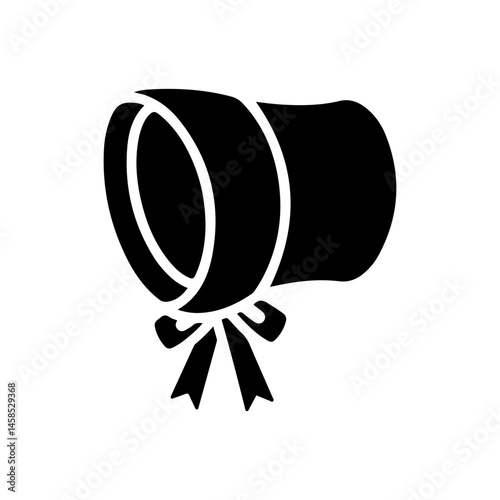 Pilgrim Bonnet with Ribbons Icon Black
