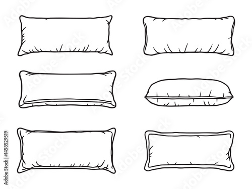 Bolster Pillow Line Art Illustration