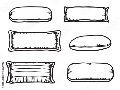 Bolster Pillow Clean Line Drawing