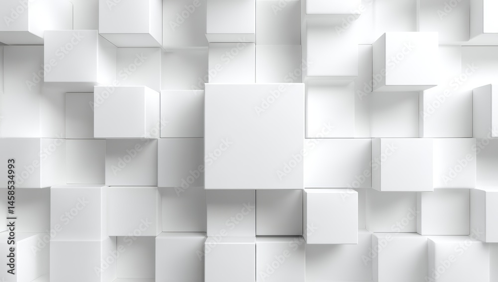 A 3D abstract background of white geometric cubes arranged in a modern, minimalistic pattern. A 3D abstract background of white geometric cubes arranged in a modern, minimalistic pattern.