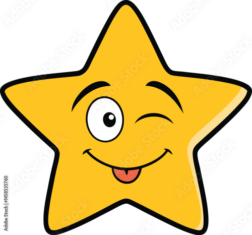 Cartoon star, winking mischievously